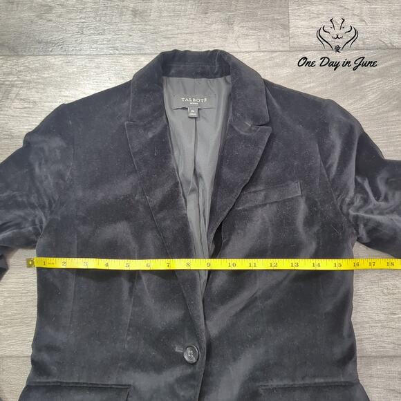 Talbots Petite Velour One Button Blazer Size 0P - Picture 3 of 5